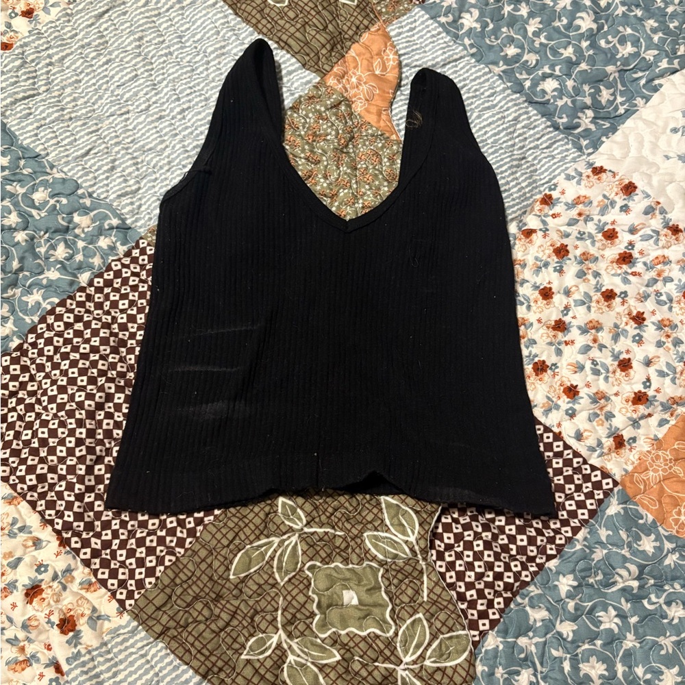 Black Ribbed Top